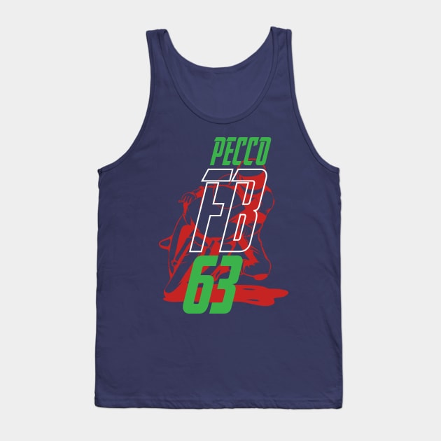 Francesco Bagnaia T-Shirt Pecco 63 Superbike Motorcycle Racer Tank Top by CGD